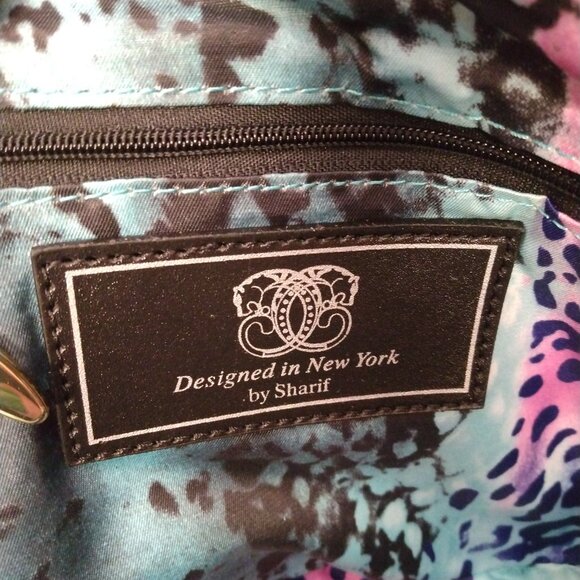 Sharif 1827 Leather Crossbody Bag Floral Hand Painted NEW Multicolor Art to Wear - Picture 9 of 9